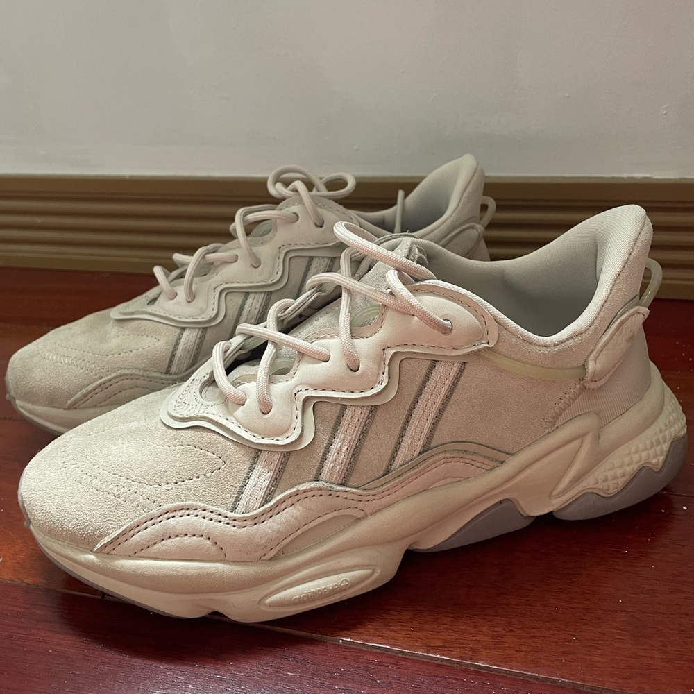 Adidas white ozweego sneakers